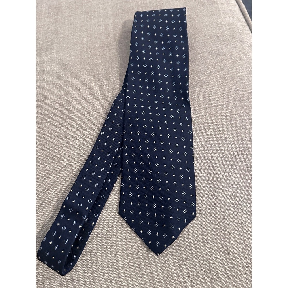 Brooks Brothers Necktie Navy Blue Patterned Silk Tie Business Casual